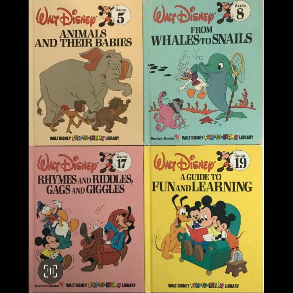 4 Walt Disney FUN-TO-LEARN Library books HARDCOVER